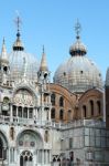 Partial View Of Saint Marks Basilica Venice Stock Photo