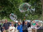 Bubblemaker On The Southbank Stock Photo