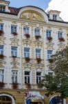 Hotel Adria On The Approach Road To Wencelas Square In Prague Stock Photo