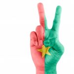 Flag Of Burkina Faso On Hand Stock Photo