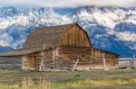 View Of Mormon Row Near Jackson Wyoming Stock Photo