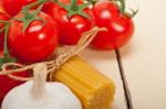 Italian Basic Pasta Ingredients Stock Photo