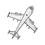 Airplane Hand Drawn  Illustration Stock Photo