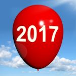 Two Thousand Seventeen On Balloon Shows Year 2017 Stock Photo