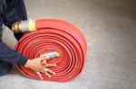 Red Hose Fire Stock Photo