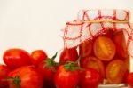 Artisanal Preparation Of Pickles Of Organic Cherry Tomatoes Stock Photo