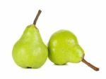 Green Pear Isolated On A White Background Stock Photo