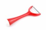 Red Peeler On White Stock Photo