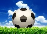 Soccer Ball On Grass Stock Photo