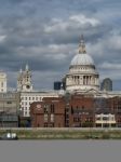 View Of St Paul's Cathedral From The Southbank Of The Thames Stock Photo