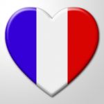 France Heart Represents Valentine Day And Europe Stock Photo