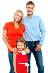 Smiling Family On A White Background Stock Photo