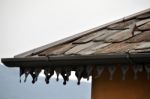 Old Stone Roof Stock Photo