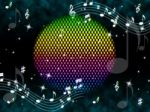 Music Ball Background Means Rainbow And Singers 
 Stock Photo