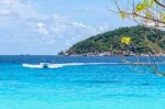 Blue Sea At Similan In Thailand Stock Photo