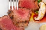 Beef Filet Mignon Grilled With Vegetables Stock Photo