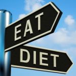 Eat Or Diet Direction Board Stock Photo