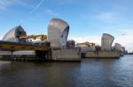 View Of The Thames Barrier Stock Photo