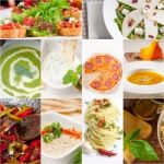 Healthy And Tasty Italian Food Collage Stock Photo