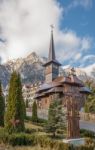 Caraiman Monastery In Busteni Mountains In Romania Stock Photo