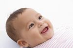 Close Up Of Smiling Cute Baby Stock Photo