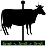 Black Cow Sign Stock Photo