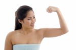 Portrait Of Young Female In Towel Stock Photo