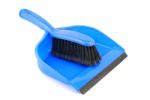 Dustpan And Brush On White Stock Photo