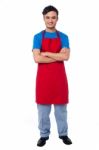 Casual Full Length Portrait Of Male Chef Stock Photo