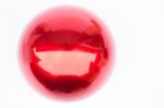 Shiny Hard Red Ball On White Background Stock Photo