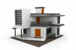 3d House Model Stock Photo