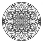 Outline Mandala Decorative Round Ornament, Hand Drawn Style - Ve Stock Photo