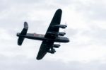 Avro Lancaster Bomber Flying Over Shoreham Airfield Stock Photo