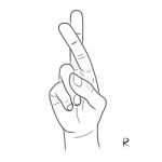 Sign Language And The Alphabet,the Letter R Stock Photo