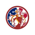 American Organic Farmer Usa Flag Icon Stock Photo