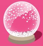 Magic Crystal Ball With Small White Heart Inside Stock Photo