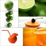 Citrus Fruits Collage Stock Photo