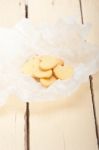 Heart Shaped Shortbread Valentine Cookies Stock Photo