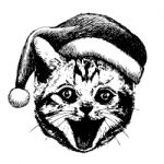 Little Cat, Kitten With Christmas Santa Hat Stock Photo