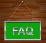 Faq Sign Shows Frequently Asked Questions And Advertisement Stock Photo