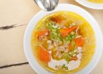 Syrian Barley Broth Soup Aleppo Style Stock Photo