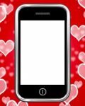 Smart Phone Empty Screen With Heart Stock Photo