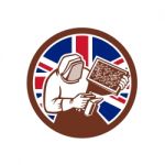 British Beekeeper Union Jack Flag Icon Stock Photo