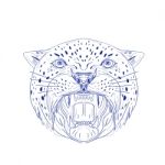 Angry Jaguar Head Drawing Stock Photo