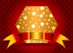 Hexagonal Shield With Gold Stars Stock Photo