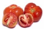 Tomatoes On White Stock Photo