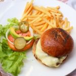 Hamburger With Cheese Stock Photo