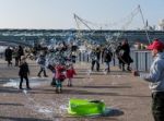 Bubblemaker On The Southbank Of The Thames Stock Photo