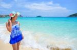 Beautiful Woman On Beach In Thailand Stock Photo