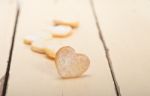 Heart Shaped Shortbread Valentine Cookies Stock Photo